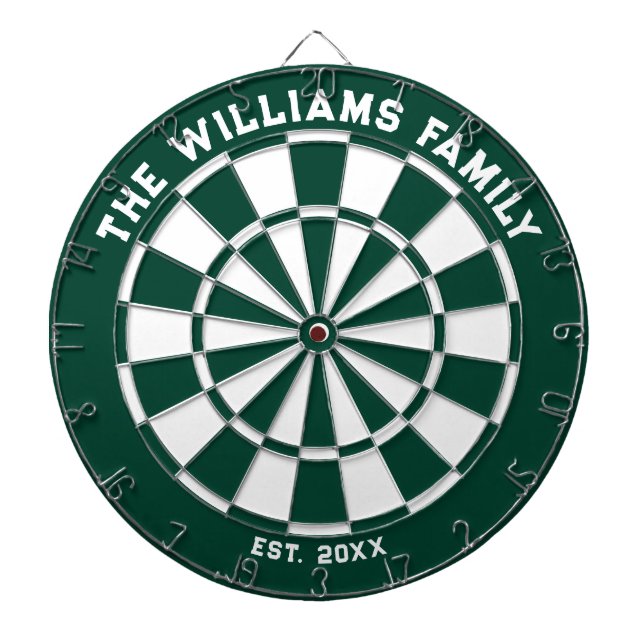 Green und White Family Dartboard mit Dartboard Dartscheibe (vorne)