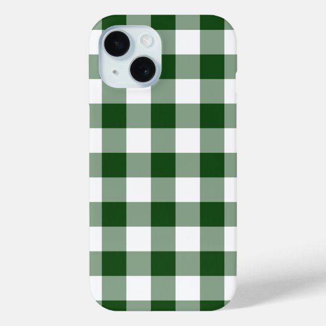 Green und White Gingham Pattern Case-Mate iPhone Hülle (Rückseite)