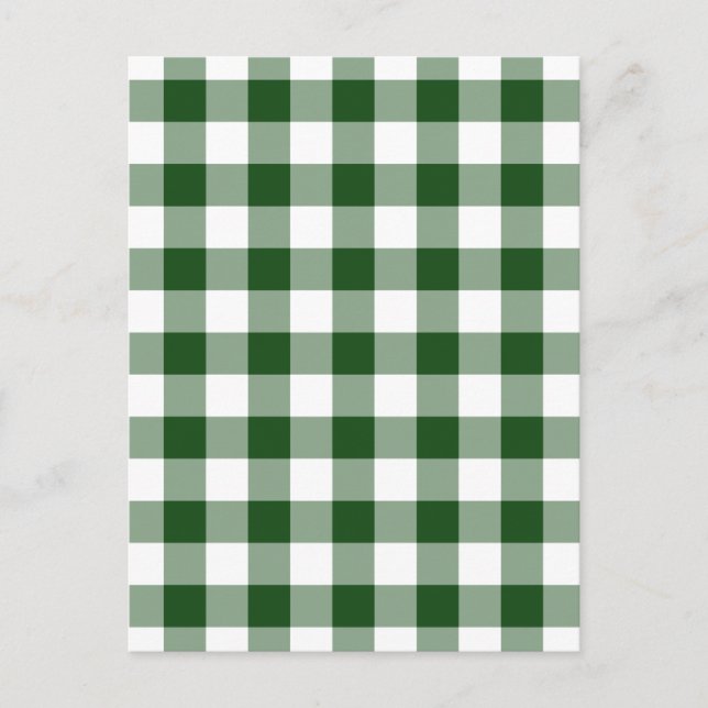 Green und White Gingham Pattern Postkarte (Vorderseite)