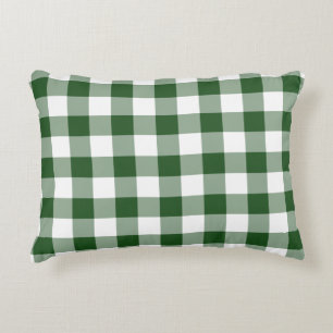 Green und White Gingham Pattern Zierkissen