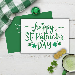 Green und White Happy St. Patrick's Day Custom Feiertagskarte