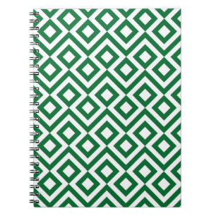 Green und White Meander Notizblock