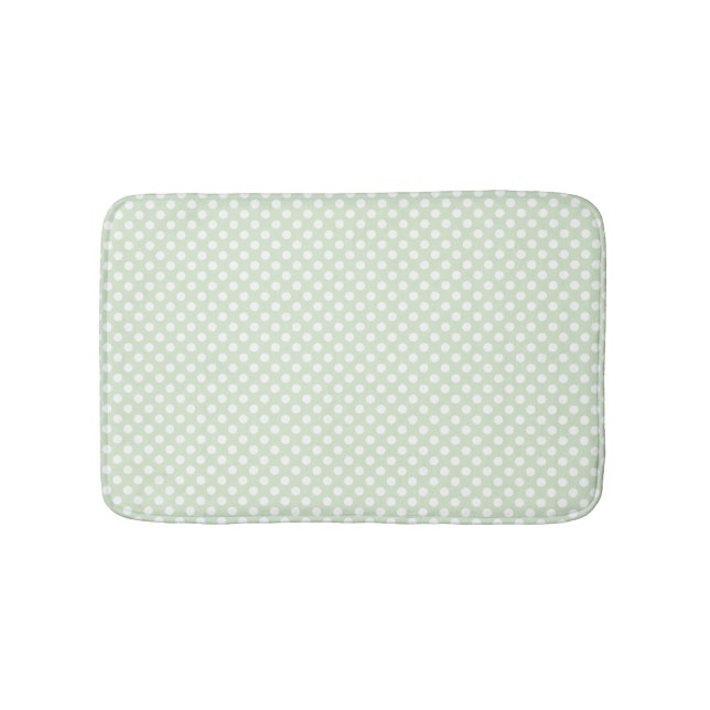 Green und White Polka Dot Bath Mat Badematte (Vorderseite)