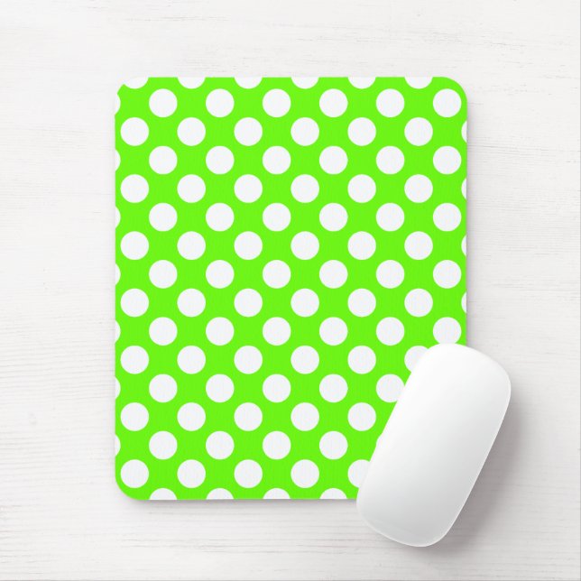 Green und White Polka Dot Mousepad (Mit Mouse)