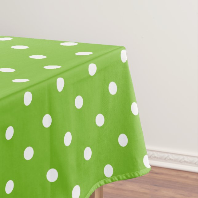 Green und White Polka Dot Muster Tischdecke (Beispiel)