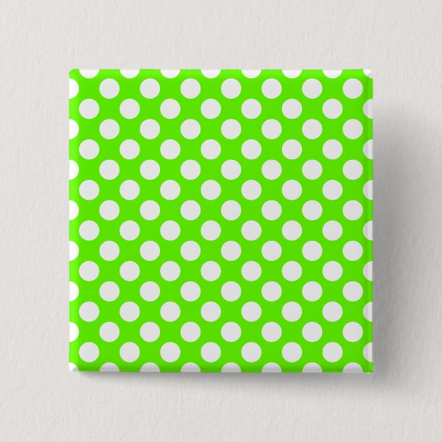 Green und White Polka Dots Button (Vorderseite)