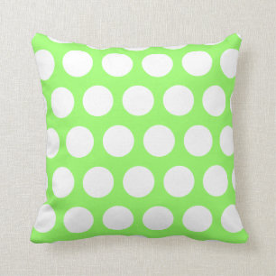 Green und White Polka Dots Kissen