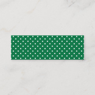 Green und White Polka Dots Mini Visitenkarte