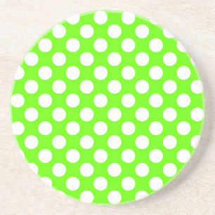 Green und White Polka Dots Untersetzer