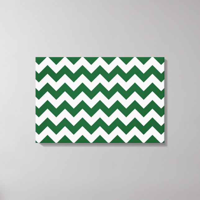Green und White Zigzag Leinwanddruck (Vorderseite)