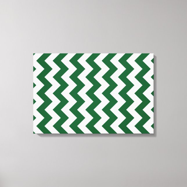 Green und White Zigzag Leinwanddruck (Vorderseite)