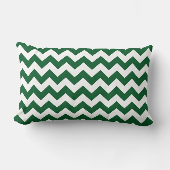 Green und White Zigzag Lendenkissen (Vorderseite)