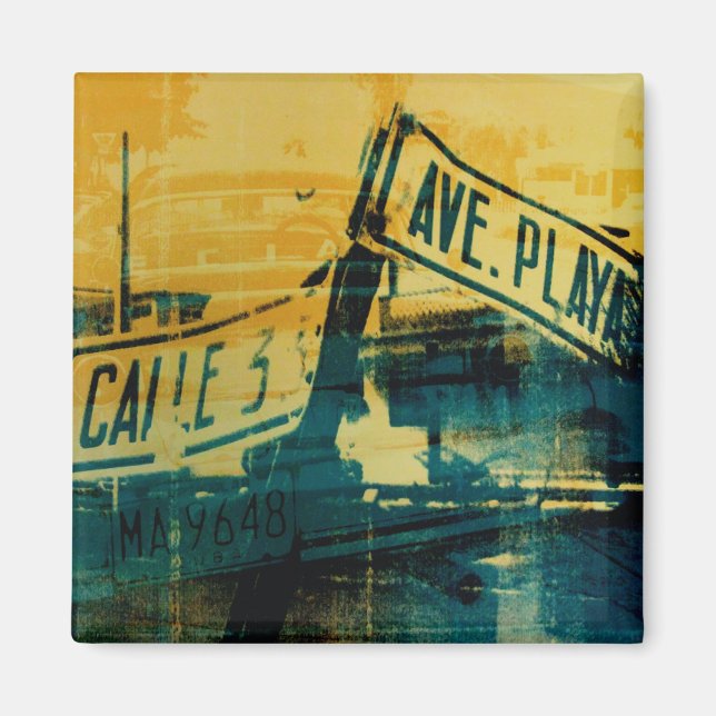 Green und Yellow Street Sign Magnet (Vorne)