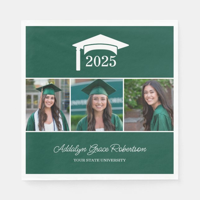 Green Uni University 3 Foto Abschluss Serviette (Vorderseite)