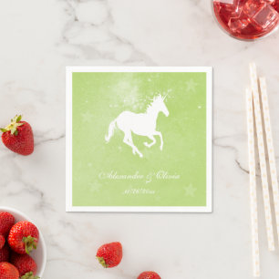Green Unicorn Brautparty Napkin Serviette