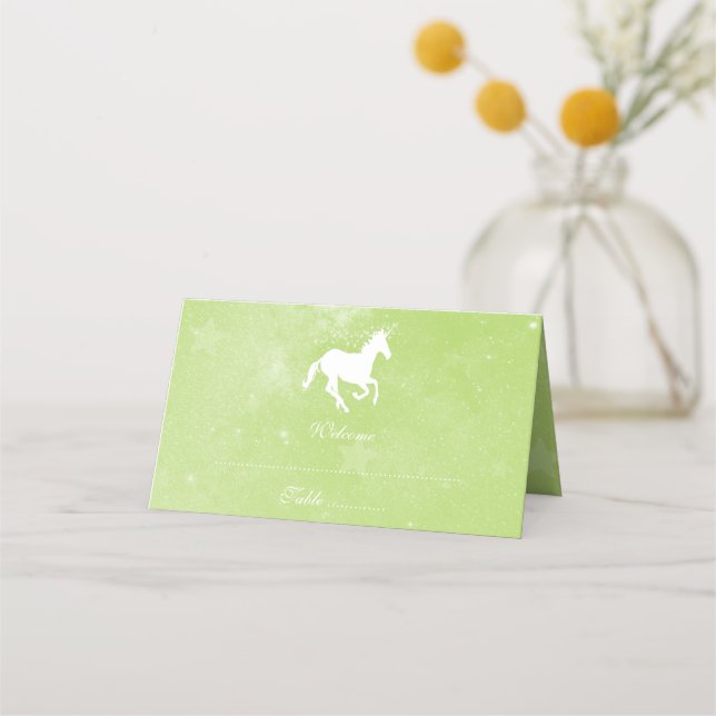 Green Unicorn Empfang Platzkarte (Vorderseite)