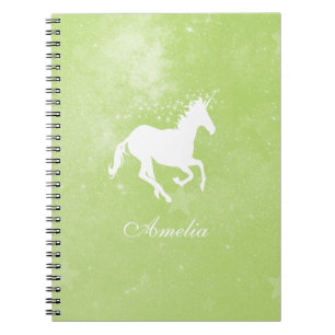 Green Unicorn Personalisiertes Notebook Notizblock