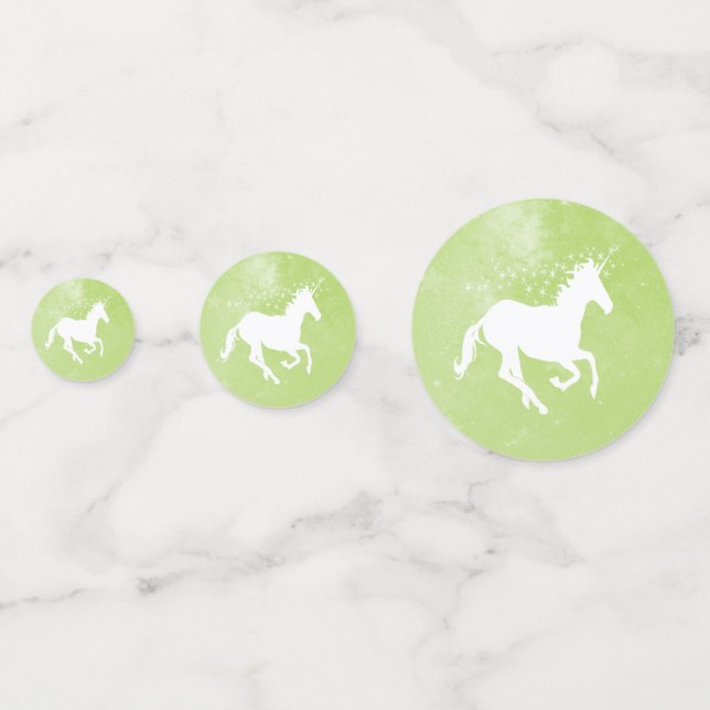 Green Unicorn Wedding Table Confetti Konfetti (Vorderseiten)