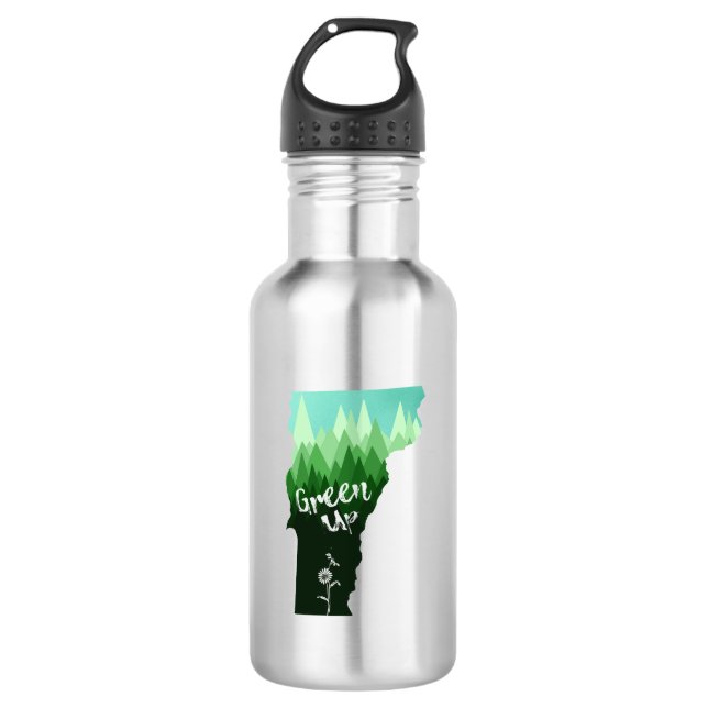 Green Up Vermont Edelstahlflasche (Vorderseite)