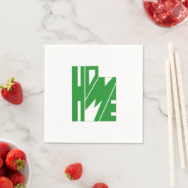 Green Utah ZUHAUSE Staat Word Art Serviette
