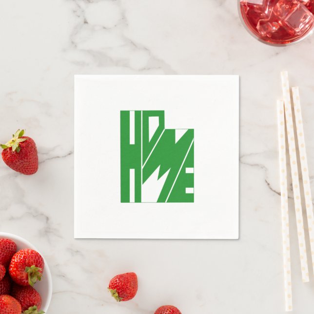 Green Utah ZUHAUSE Staat Word Art Serviette (Beispiel)