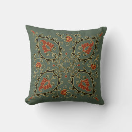 Green Uzbekistan design on Pillow Kissen
