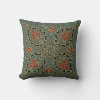 Green Uzbekistan design on Pillow Kissen