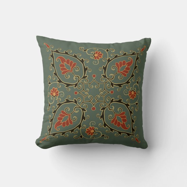 Green Uzbekistan design on Pillow Kissen (Vorderseite)