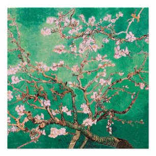 Green Van Gogh Almond Bllossoms Poster
