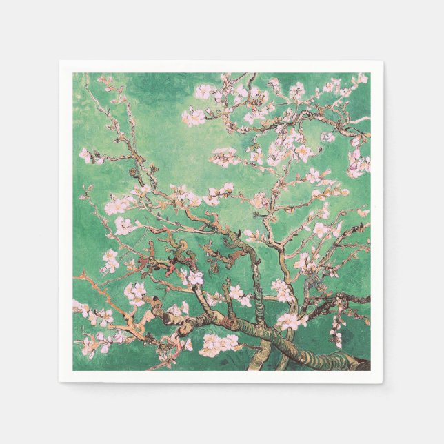 Green Van Gogh Almond Bllossoms Serviette (Vorderseite)
