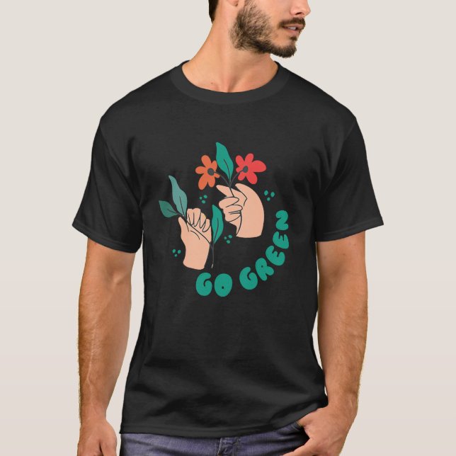 Green Vegan Plastic Free Save Earth  1 T-Shirt (Vorderseite)