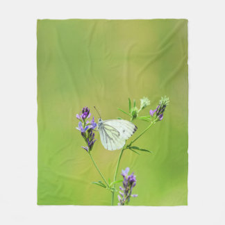 Green Veined White Butterfly Fleecedecke
