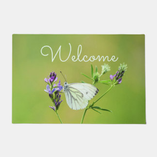 Green Veined White Butterfly Fußmatte