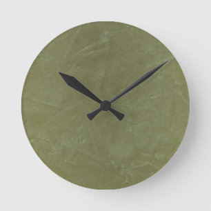 Green Venetian Plaster Runde Wanduhr