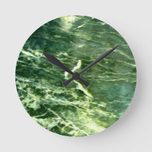 Green Verde Alpi Marble Runde Wanduhr