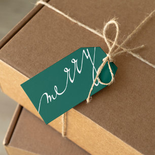 Green Very Merry Custom Foto Weihnachten Geschenkanhänger