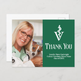 Green Veterinarian Foto Custom Vielen Dank Postkarte