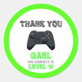 Green Video Game Truck Geburtstag Runder Aufkleber