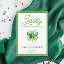 Green Vierblättriges Kleeblatt Luck Happy St Patri