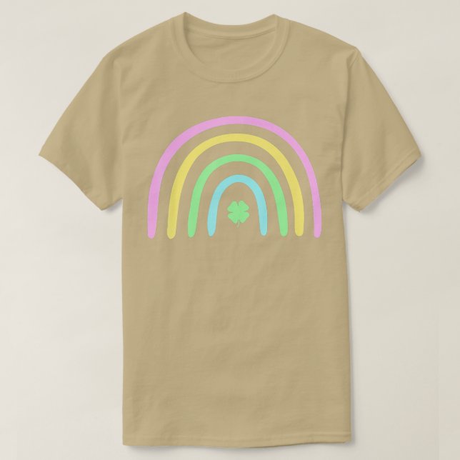 Green Vierblättriges Kleeblatt Rainbow St Patrick' T-Shirt (Design vorne)