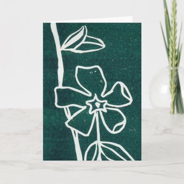 "Green Vinca" Blumengrüße Karte (Vorderseite)