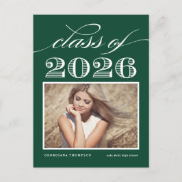 Green Vintag Class 2025 Foto Abschluss Ankündigungspostkarte