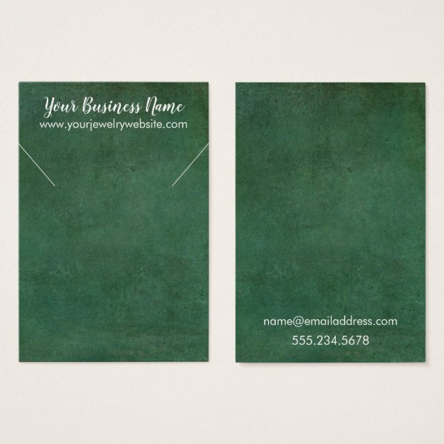Green Vintag Grunge Necklace Display Card (Vorne & Hinten)