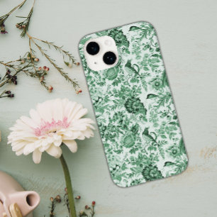 Green Vintag Pheasants Floral Toile de Jouy Case-Mate iPhone 14 Hülle