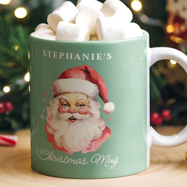 Green Vintag Retro Weihnachten Weihnachten Kaffeetasse (Von Creator hochgeladen)