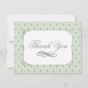 Green Vintag Shabby Bridal Vielen Dank Dankeskarte