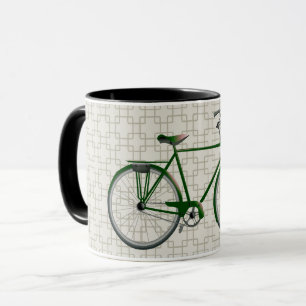Green Vintag Style Bicycle und Retro Art Tasse