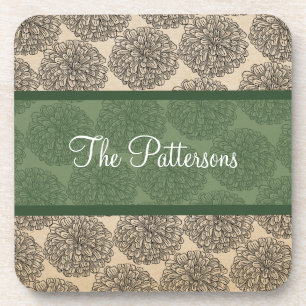 Green Vintag Zinnia Untersetzer Set