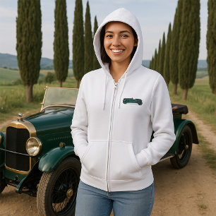 Green Vintage Car Classic Old Timer Automobil Hoodie