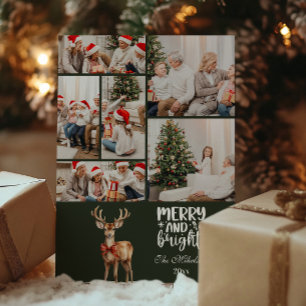 Green Vintage Christmas 6 Foto Feiertagskarte
